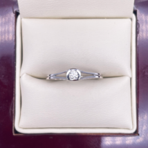 18ct White Gold Diamond Solitaire Ring 0.08ct - $377.22