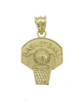 Basketball Pendant 10k Gold Charm Sport  0.9&quot; - £73.03 GBP