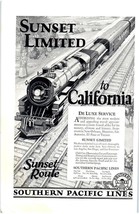 Southern Pacific Lines Sunset Limited Magazine Ad Print Design Advertising - £10.07 GBP