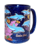 Cobalt Blue Catalina Island California Dolphin Ocean Sea Coffee Mug Cups... - £26.06 GBP