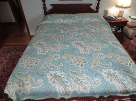 Quilted Fabric Paisley Print Cotton/Other BLANKET/COVER &amp; 2 Shams - 88&quot; X 92&quot; - £35.84 GBP