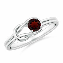 ANGARA Solitaire Garnet Infinity Knot Ring for Women, Girls in 14K Solid Gold - £332.24 GBP
