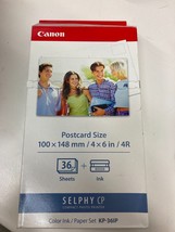 Canon Sephy CP 4x6 Postcard 36 Sheets + Ink - £11.15 GBP