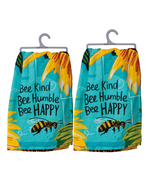 Primitives by Kathy Dish Towel Set of  2 Bee Kind Bee Humble Bee Happy 2... - $21.65 CAD