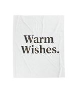 Warm Wishes Blanket | Winter Typography, Minimal Text Slogan - $25.99+