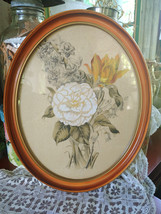 Vintage Framed IBF Co. Lithograph Floral Print - £23.98 GBP