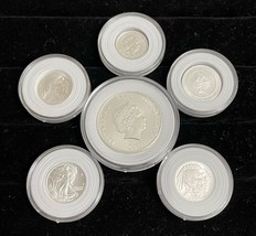 6 Coins .999 Pure Silver 2017 $1 Elizabeth II Niue And 5 Others - £71.90 GBP