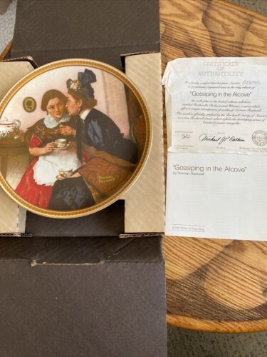 Norman Rockwell Collector Plates Limited Ed Knowles w/COA Gossiping in the Alcov - $19.76