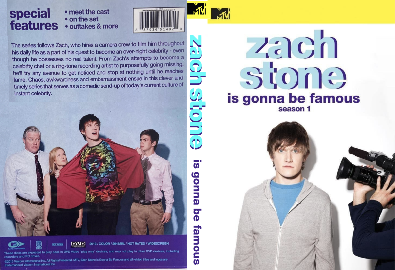 Zach Stone is Gonna Be Famous Season 1 2x DVD Set Very Rare