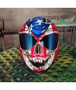 Puerto Rico Flagge Schädel Vollgesicht Motorradhelm - $337.72