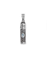 Oxidized Sterling Silver Bali Blue Topaz Keepsake Pendant - $60.00