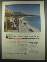 1955 Bell Overseas Telephone Service Ad - Overlooking beautiful Waikiki Beach  - £14.61 GBP