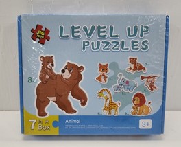 JIG JOJO 7 Level Up Puzzles, Montessori Learning Toys, Animal Shape Jigsaw - $9.74