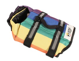Dog Canine Life Vest Rainbow Color XS King Pup New Reflector and Handle - £8.26 GBP