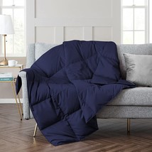 Puredown® Soft Down Throw Blanket Lightweight Packable Couch Throw For, Navy - £63.92 GBP