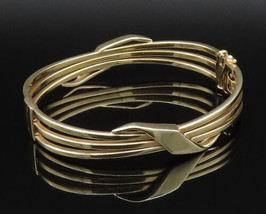 14K GOLD - Vintage Swirl Held Open Three Row Bangle Bracelet - GBR060 - $1,920.35