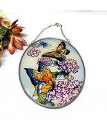 33606 Handpainted Phlox and Butterfly Suncatcher - $8.50