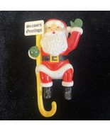 VTG Santa Claus 6.5&quot; Seasons Greeting Stocking Hanger/Holder - Made in H... - $19.99