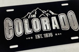 Colorado Rockies CO State Mountains Diamond Etched Metal License Plate Car Tag - £18.05 GBP