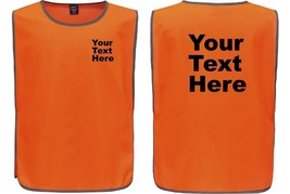 Personalised Orange Hi Vis Safety Tabard Vest L/XL Reflective Custom Pri... - £5.45 GBP+