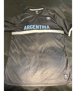 Umbro Argentina Soccer Shirt Size L Black Blue White Mens Dri-Fit Polyes... - $27.37 CAD