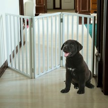 Free Standing Wooden Folding Gate Fence Dog Pet White 3 Panels 24 X 54 I... - £71.65 GBP