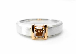 Whiskey Diamond - Men&#39;s Unisex Ring 1.01ct Natural Fancy Brown GIA 18K Gold - £5,280.49 GBP