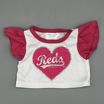 Build-A-Bear Cincinnati Reds Heart Shirt MLBP 2015 Pink &amp; White T-Shirt BAB - £7.90 GBP