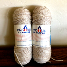 2x Pingouin Le Yarn 2 Acrylic Wool Blend Yarn #8406 Oatmeal Tan 200yd 3.5oz - £9.00 GBP