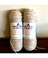 2x Pingouin Le Yarn 2 Acrylic Wool Blend Yarn #8406 Oatmeal Tan 200yd 3.5oz - $11.28