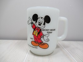 Disney Mickey Mouse Today milk glass vintage 1980 Coffee Mug Cup Pepsi - $13.85