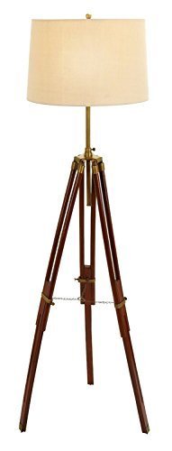 Artizan Unique Lamps Wood Metal Tripod Floor Lamp, 66-inch Floor Lamp