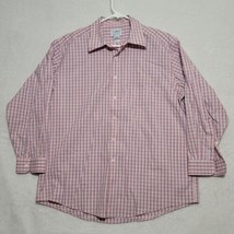 LL Bean Men&#39;s Dress Shirt 16 1/2-32 Red White Check Long Sleeve Button-Up - £16.35 GBP