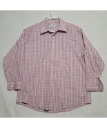 LL Bean Men&#39;s Dress Shirt 16 1/2-32 Red White Check Long Sleeve Button-Up - £16.35 GBP