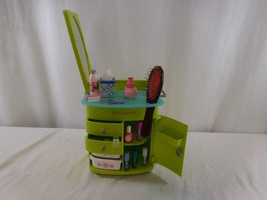 American Girl Doll Salon Center Lime Green Caddy Dresser RETIRED - £13.43 GBP