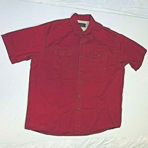 Wrangler Mens Sz XL Rosewood SS Button Up Shirt Flap Pockets Real Comfortable  - £19.94 GBP