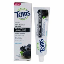 Natural SLS-Free Anticavity Activated Charcoal Toothpaste with Fluoride Peppe... - £11.42 GBP