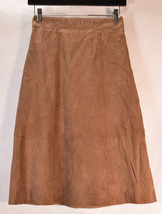 Sezane Womens Jupe Hannah Taupe Suede A Line Skirt NWT - £186.07 GBP