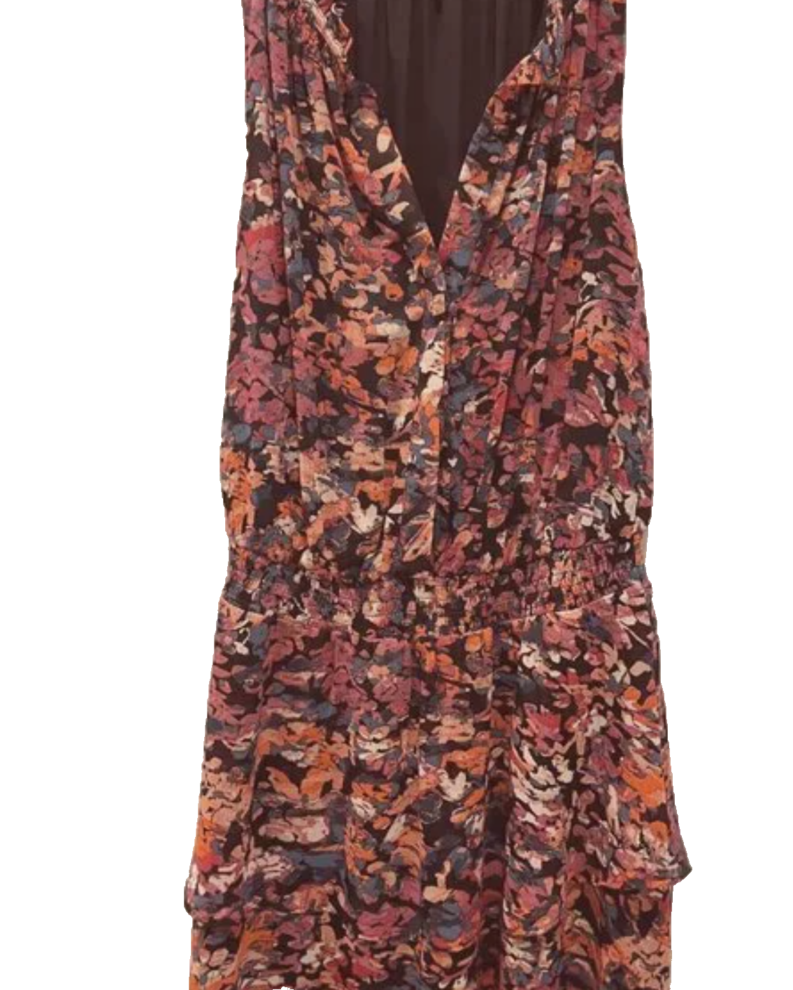 Evereve Dress Tiered Dress - BROWN with Purple and other colors NEW - $29.69