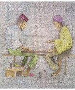 Ink Drawing Of Two People Playing A Traditional Game &#39;The Game Of Men &#39;  - $250.00