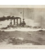 1904 Battleship Military United States Nautical Print Ephemera 3.5 x 4.5&quot; - €17,95 EUR