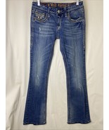 Rock Revival Women’s  Blue Jean Size 28 Liberty Boot Distressed Embroidered - $58.20 CAD