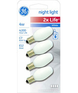 4 White night light bulbs 2X Life nightlight 4 Watt Candelabra E12 Base ... - €22,52 EUR