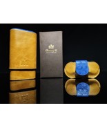 Brizard and Co. Blue Ostrich and Camel Color Leather Cigar Case and V-Cu... - $541.94 CAD