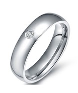 10mm Width Brand Design Rhinestone 316L Stainless Steel Rings For Women ... - £8.65 GBP