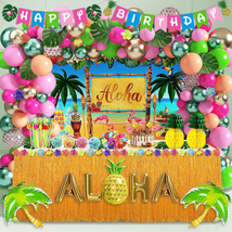 Hawaiian Luau Party Decorations Tropical Luau Theme Aloha Party Pack 171Pcs for  - £32.25 GBP