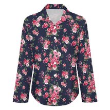 Mondxflaur Classic Rose Women Long Sleeve Shirt Summer Elegant Fashionable - £19.15 GBP