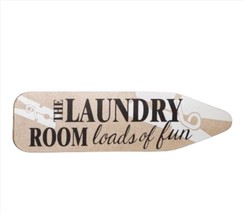 Laundry Wall Plaque Ironing Board 32" Long with Sentiment MDF and Burlap