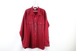 Vintage 90s Cabelas Mens 2XL Soft Cloth Double Pocket Button Shirt Burgundy USA - £46.42 GBP