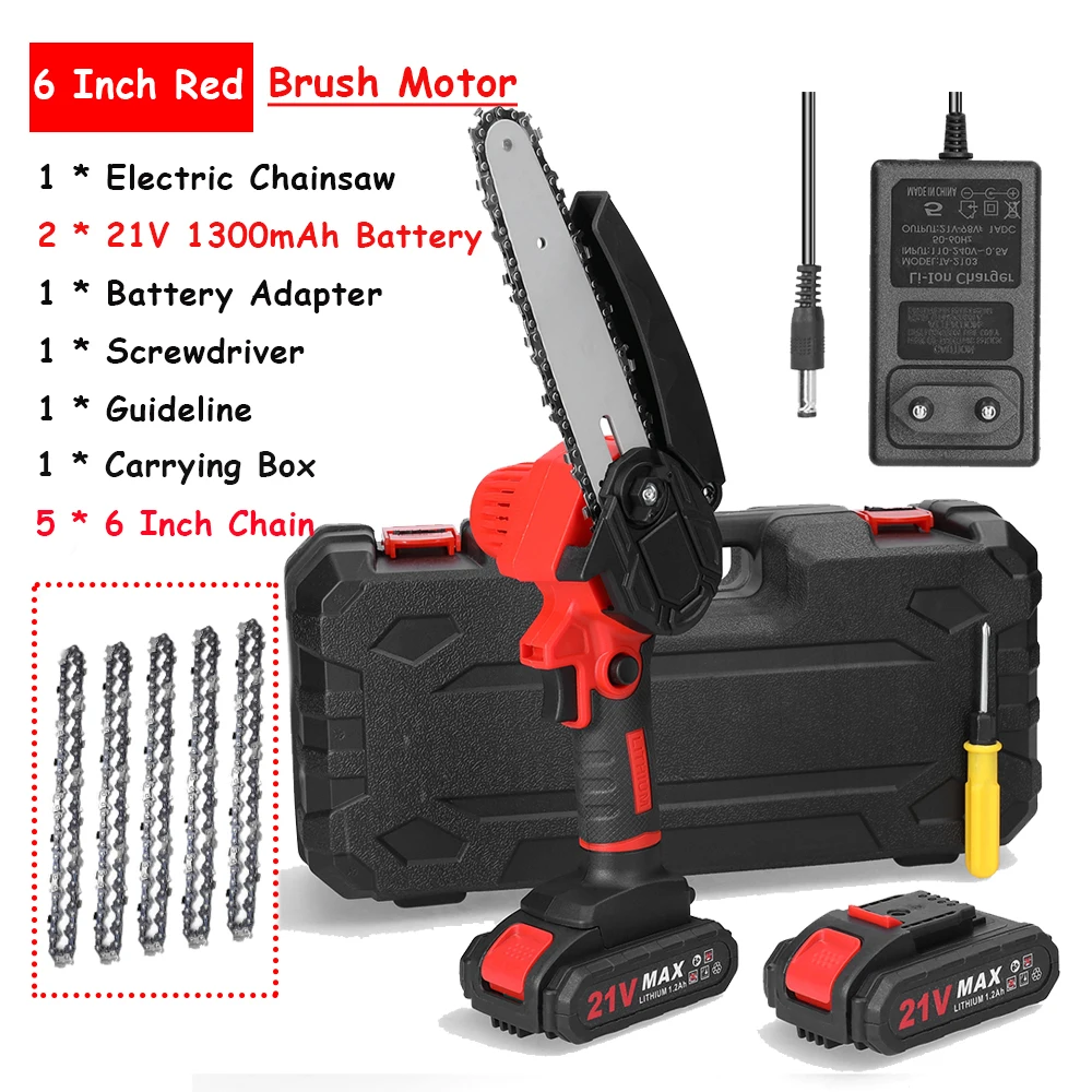 21V 6inch Portable Electric Pruning Saws Small  Splitting Chainsaw Brush... - £113.92 GBP